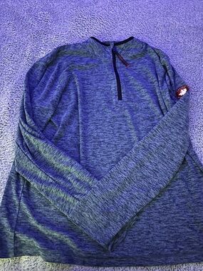 Heathered Canada Weather Gear Blue-Green Quarter-Zip Long Sleeve Pullover